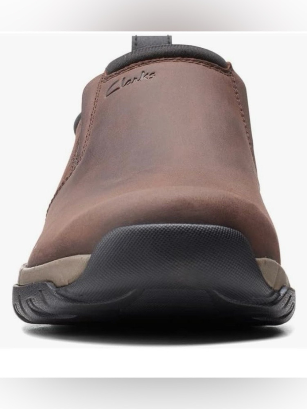 Clarks Men’s Brown Leather Slip-On Loafer Size 10 - Picture 2 of 16